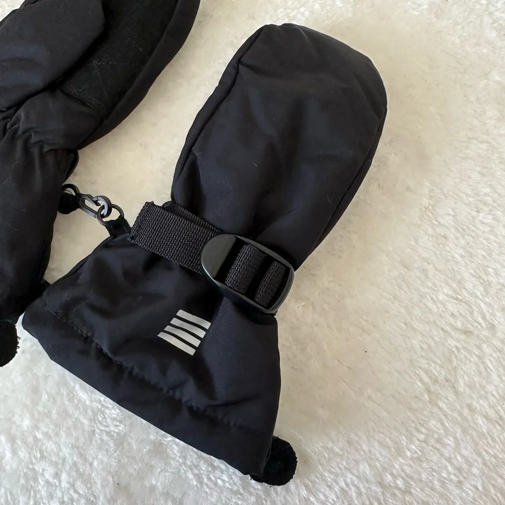 Lands End Kids Black Winter Mittens